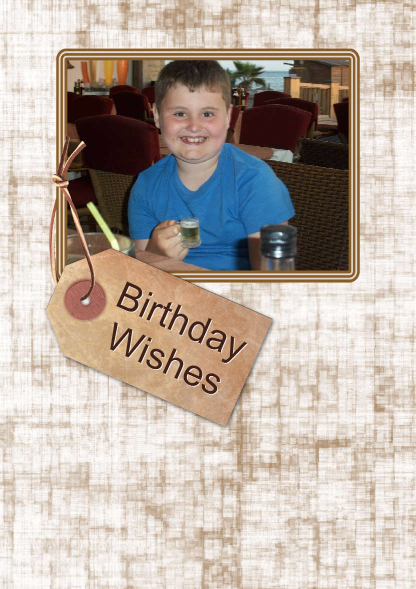 Old Tag Frame Photo Card - card made with Crafty Bob's Card Creator