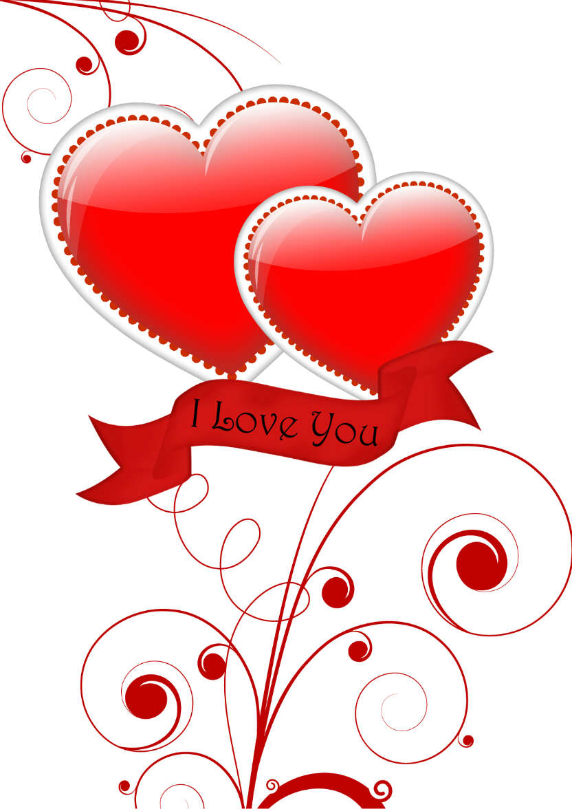 Double Heart and Flourish Card Front - card made with Crafty Bob's Card Creator