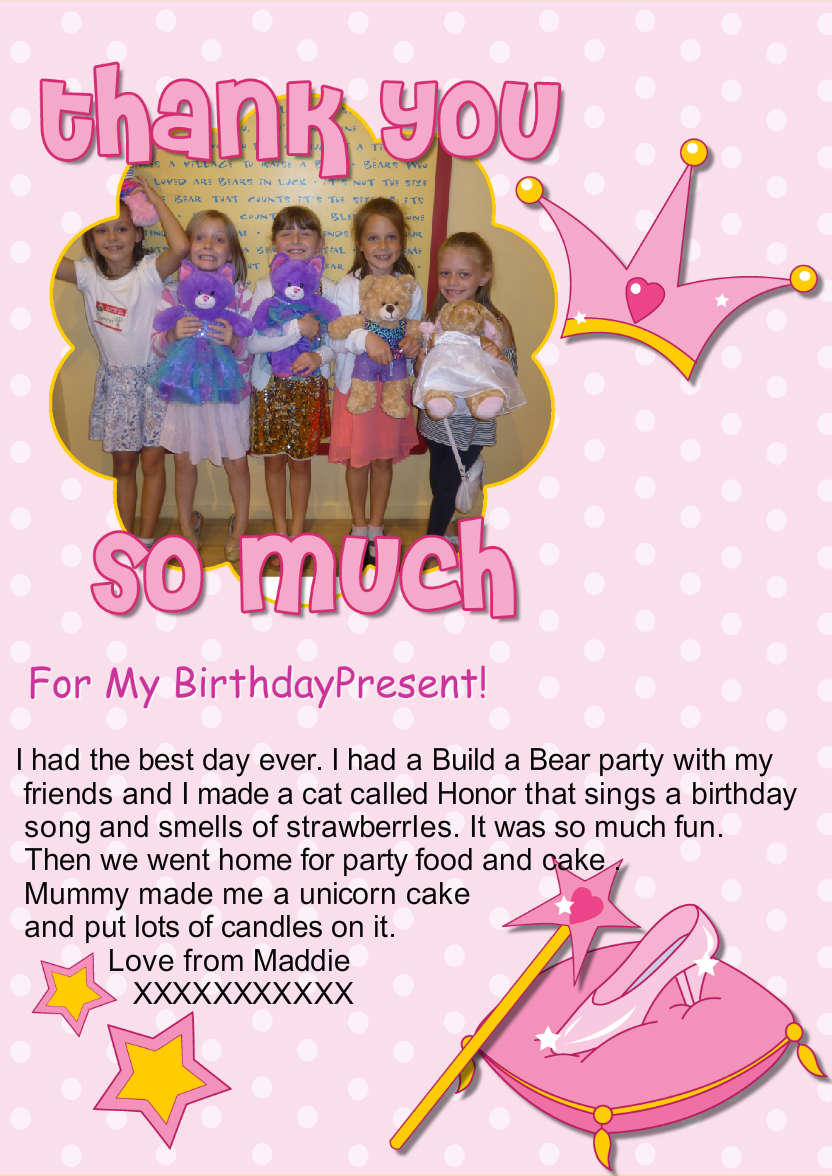Thank You Princess Themed Aperture Card Front - card made with Crafty Bob's Card Creator