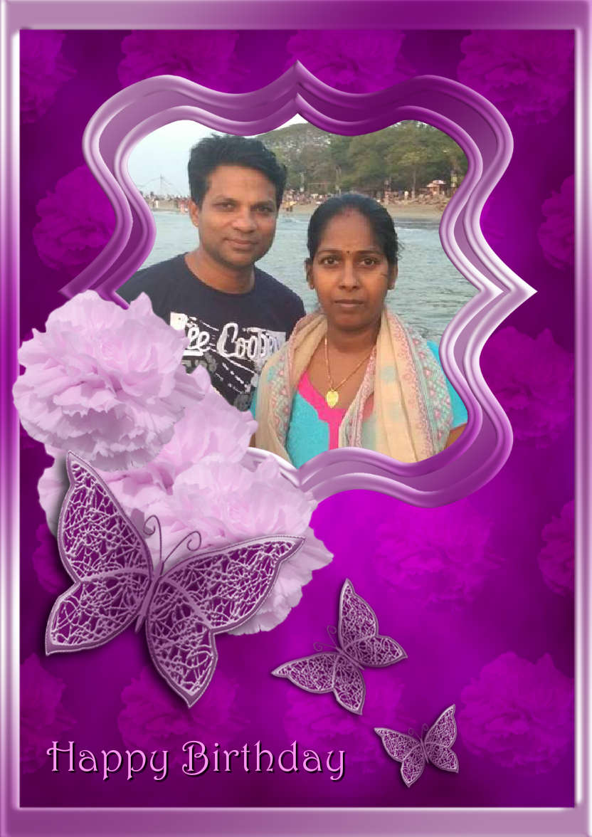Pink Carnations and Butterflies - card made with Crafty Bob's Card Creator