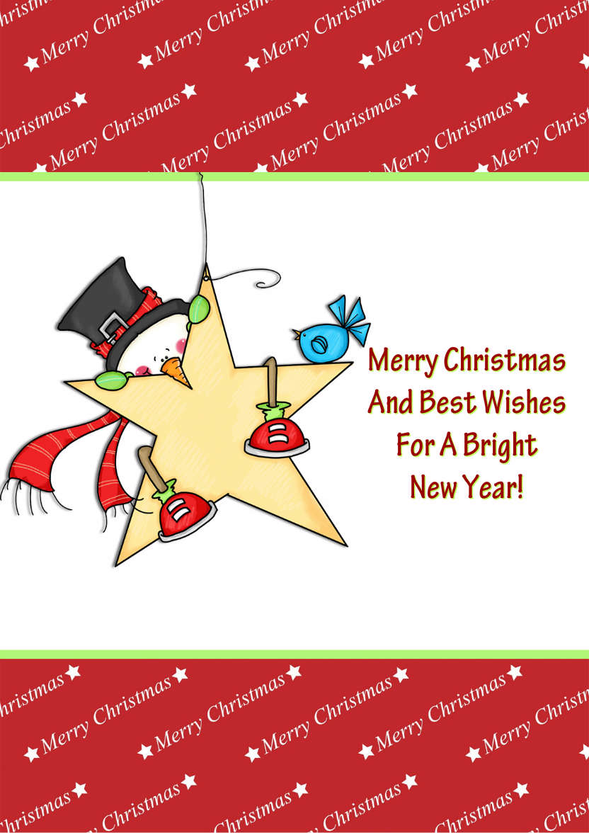 Hanging Snowman - card made with Crafty Bob's Card Creator