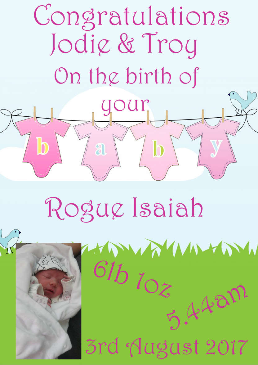 Washing Line New Baby Girl - card made with Crafty Bob's Card Creator