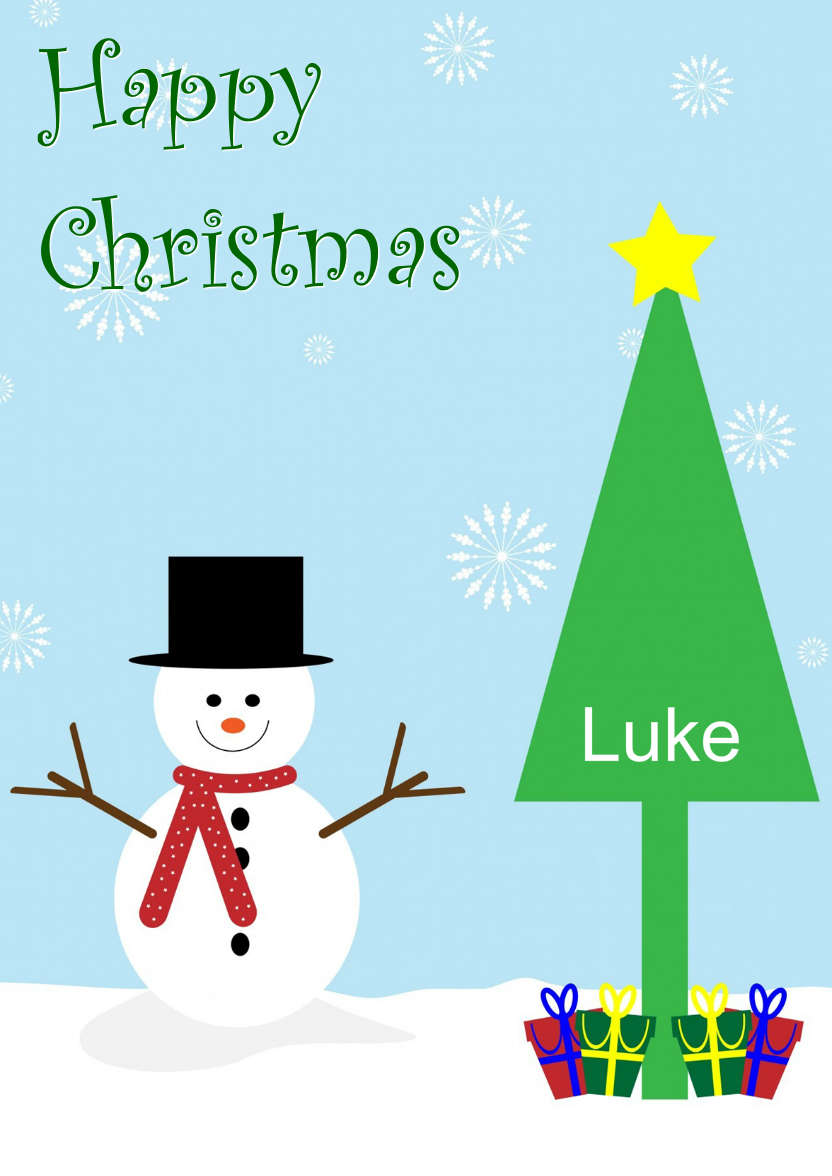 Smiling Snowman - card made with Crafty Bob's Card Creator