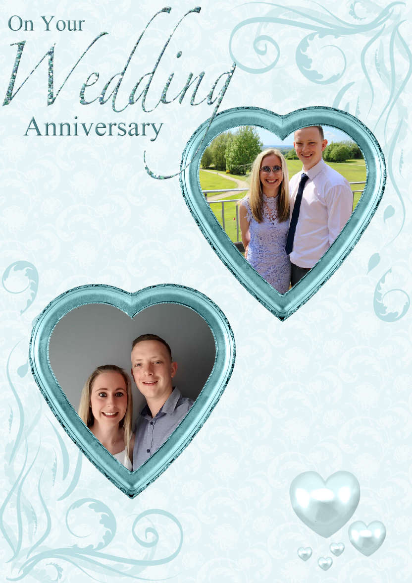 Wedding Anniversary Hearts Photo Card - card made with Crafty Bob's Card Creator