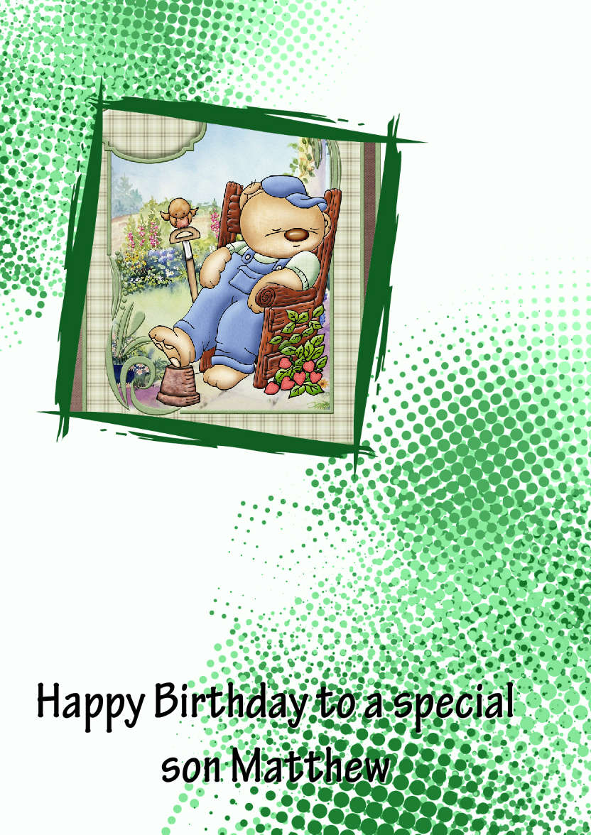 Grunge Frame Aperture Card Green - card made with Crafty Bob's Card Creator