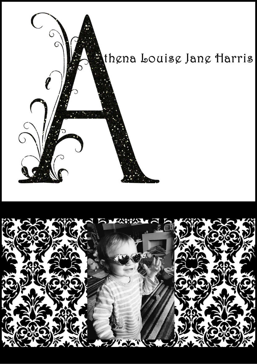 Damask Monogram Letter a Card - card made with Crafty Bob's Card Creator