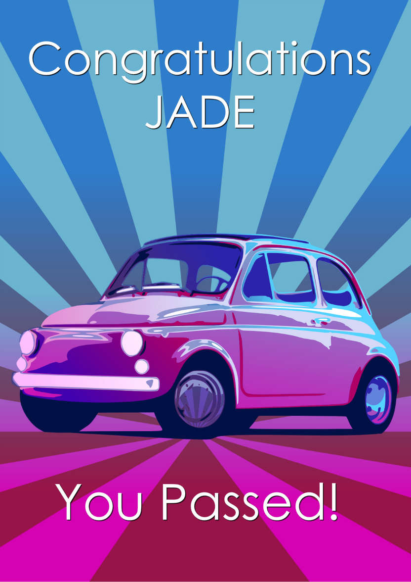 New Driver Card - card made with Crafty Bob's Card Creator