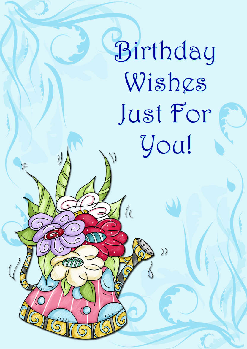 Funky Floral Watering Can - card made with Crafty Bob's Card Creator