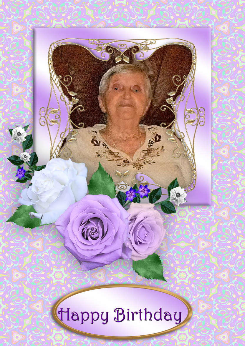 Lilac Roses - card made with Crafty Bob's Card Creator