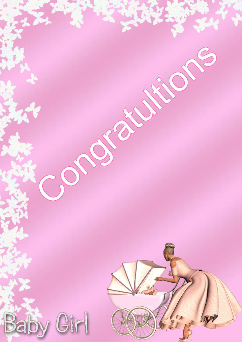 Mother and Baby Girl - card made with Crafty Bob's Card Creator
