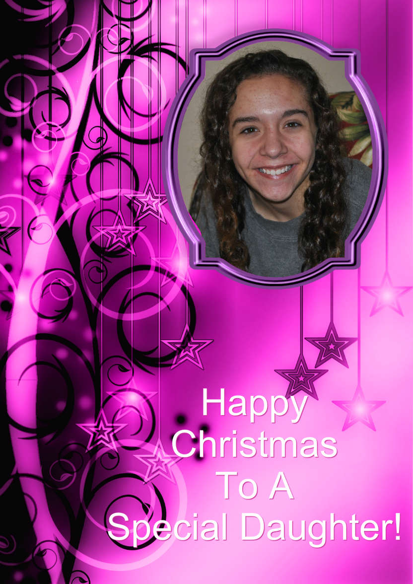 Pink Christmas Stars Aperture - card made with Crafty Bob's Card Creator