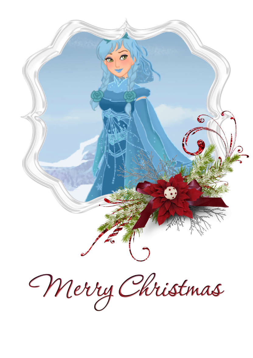 Frosted Poinsettia Frame - card made with Crafty Bob's Card Creator