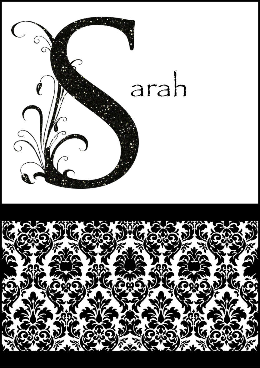 Damask Monogram Letter S Card - card made with Crafty Bob's Card Creator