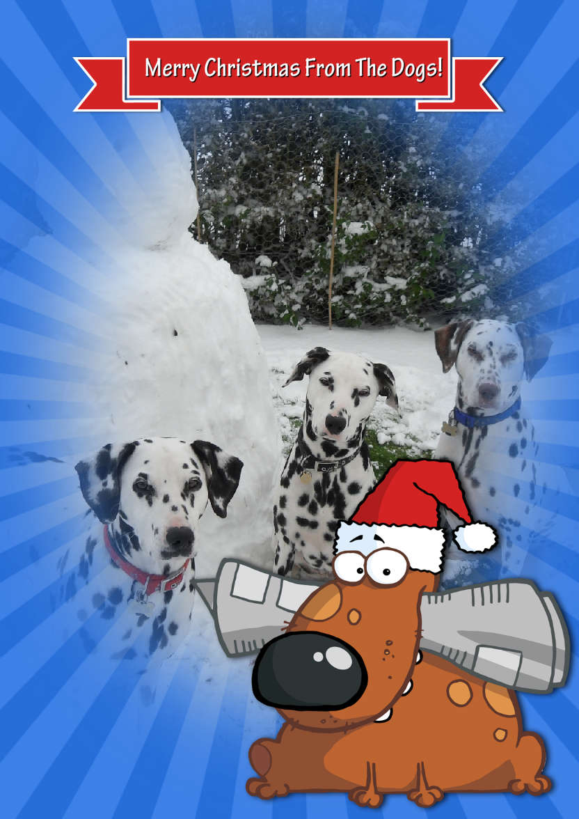 Merry Christmas from the Dog - card made with Crafty Bob's Card Creator