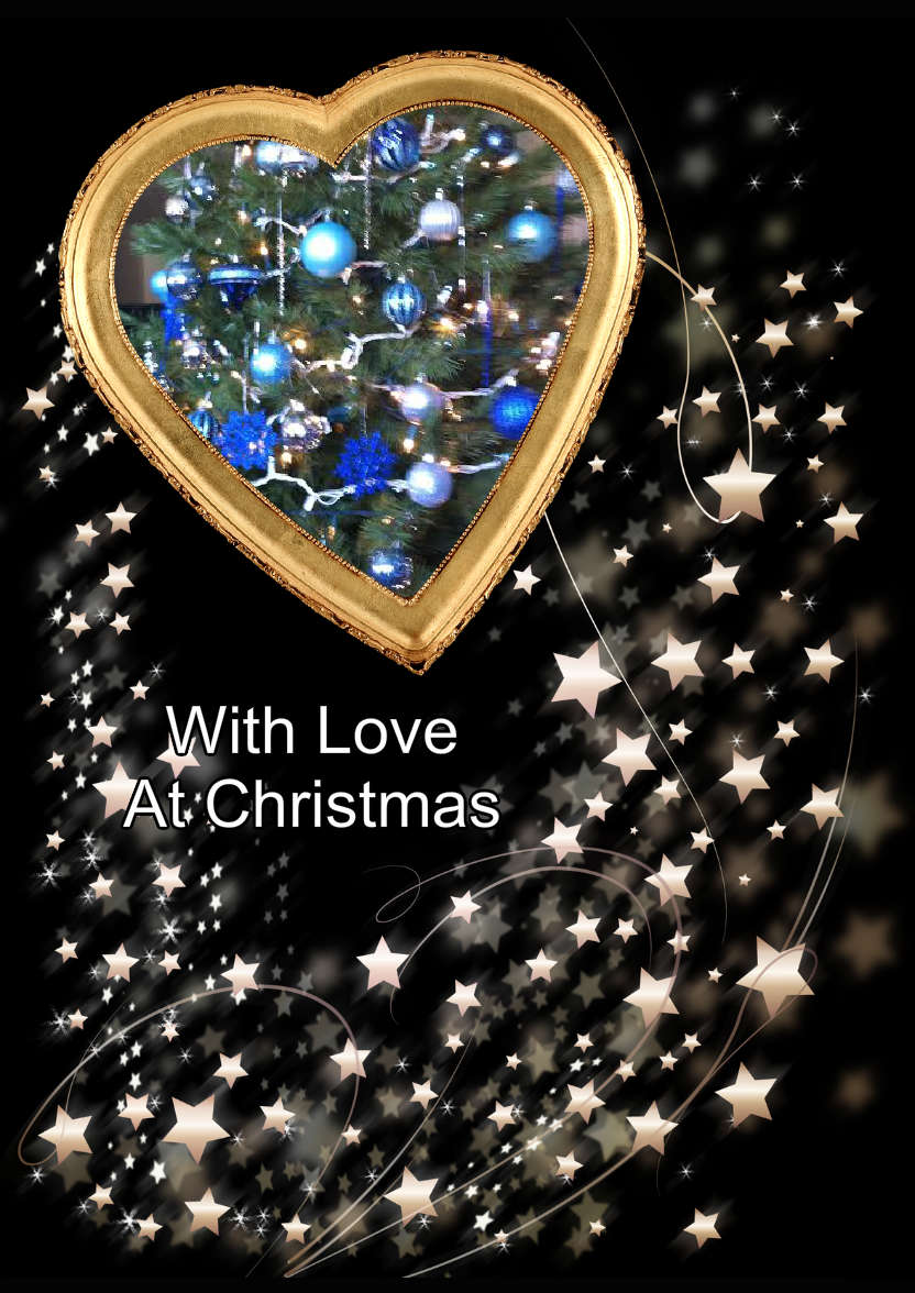 Gold Heart and Stars Photo Card - card made with Crafty Bob's Card Creator
