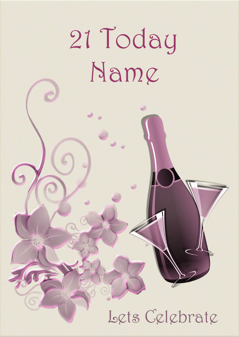 Champagne and Flowers - card made with Crafty Bob's Card Creator