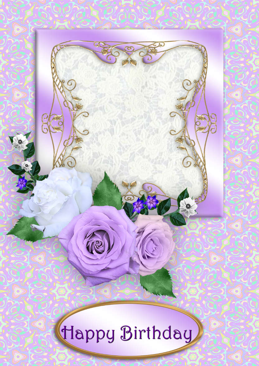 Lilac Roses - card made with Crafty Bob's Card Creator