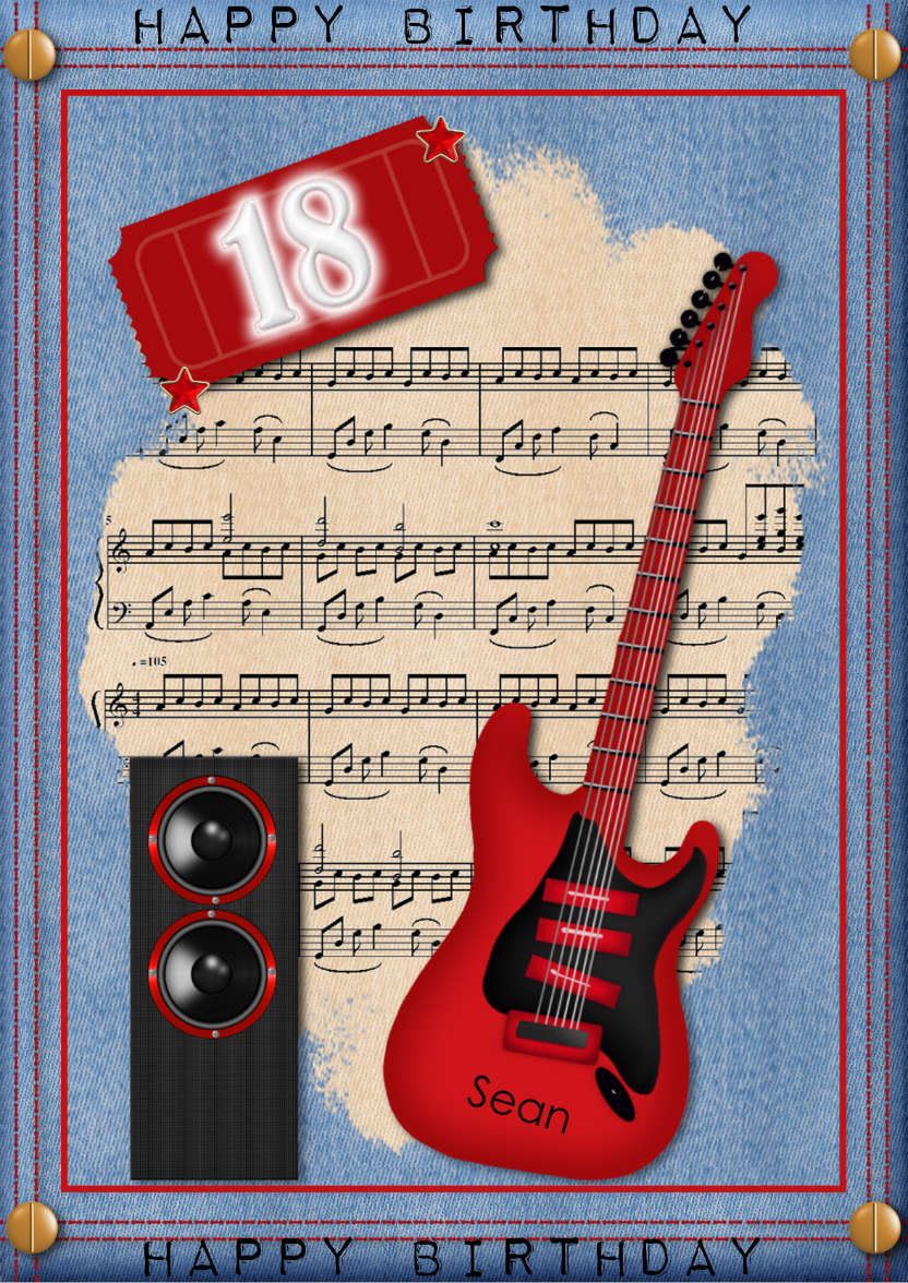 Musical Birthday - card made with Crafty Bob's Card Creator