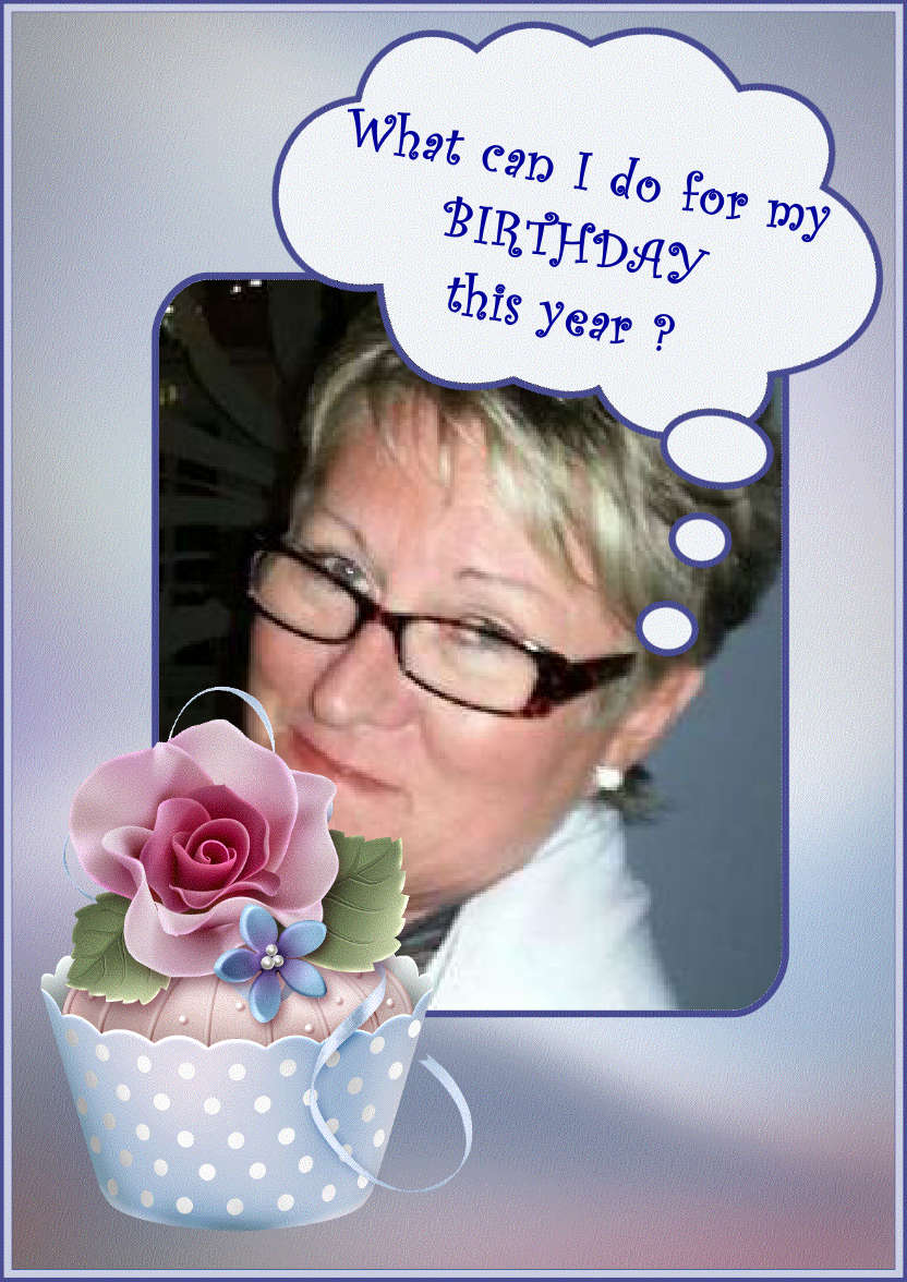 Cupcake and Flowers Card Creator - card made with Crafty Bob's Card Creator