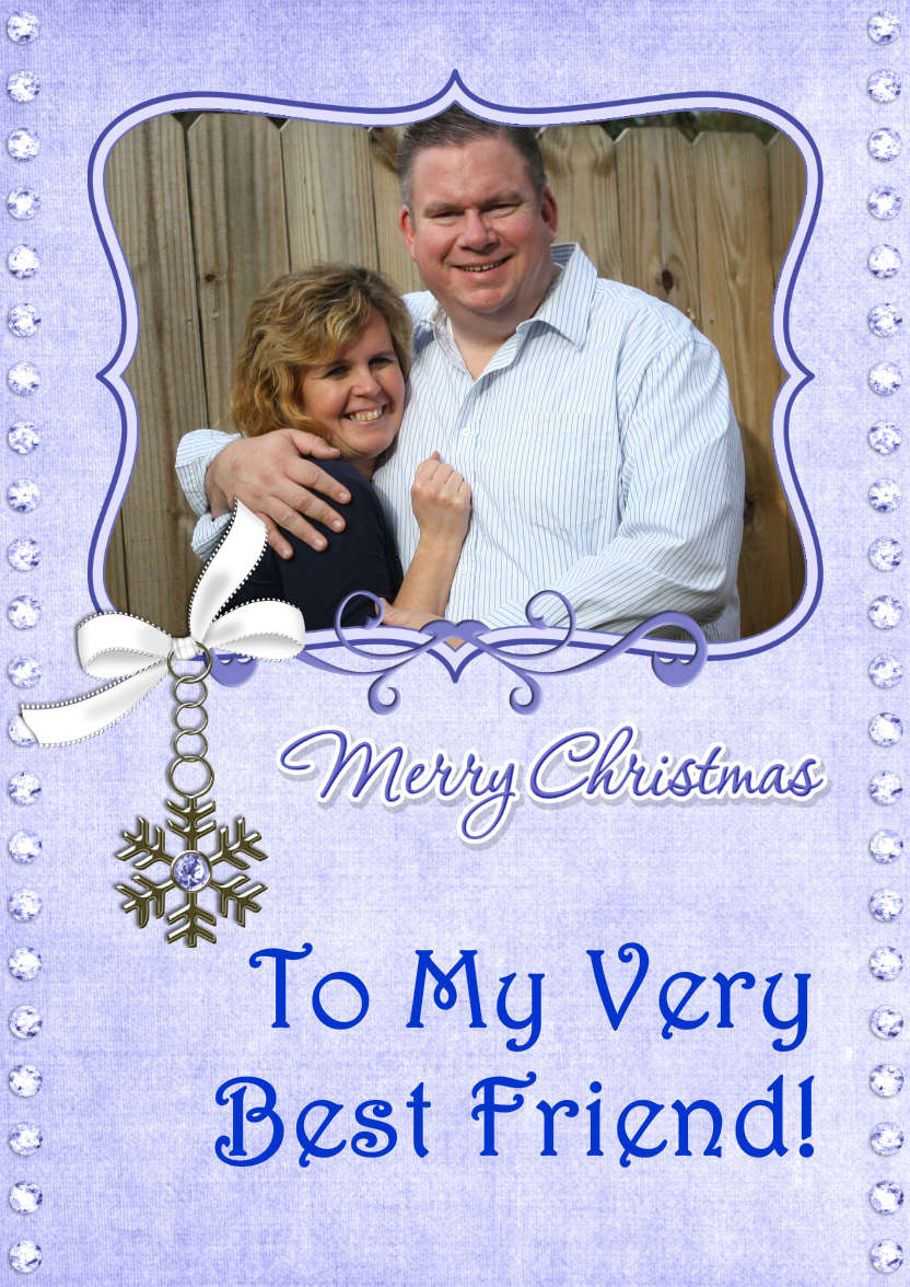 Christmas Bling Photo Card - card made with Crafty Bob's Card Creator