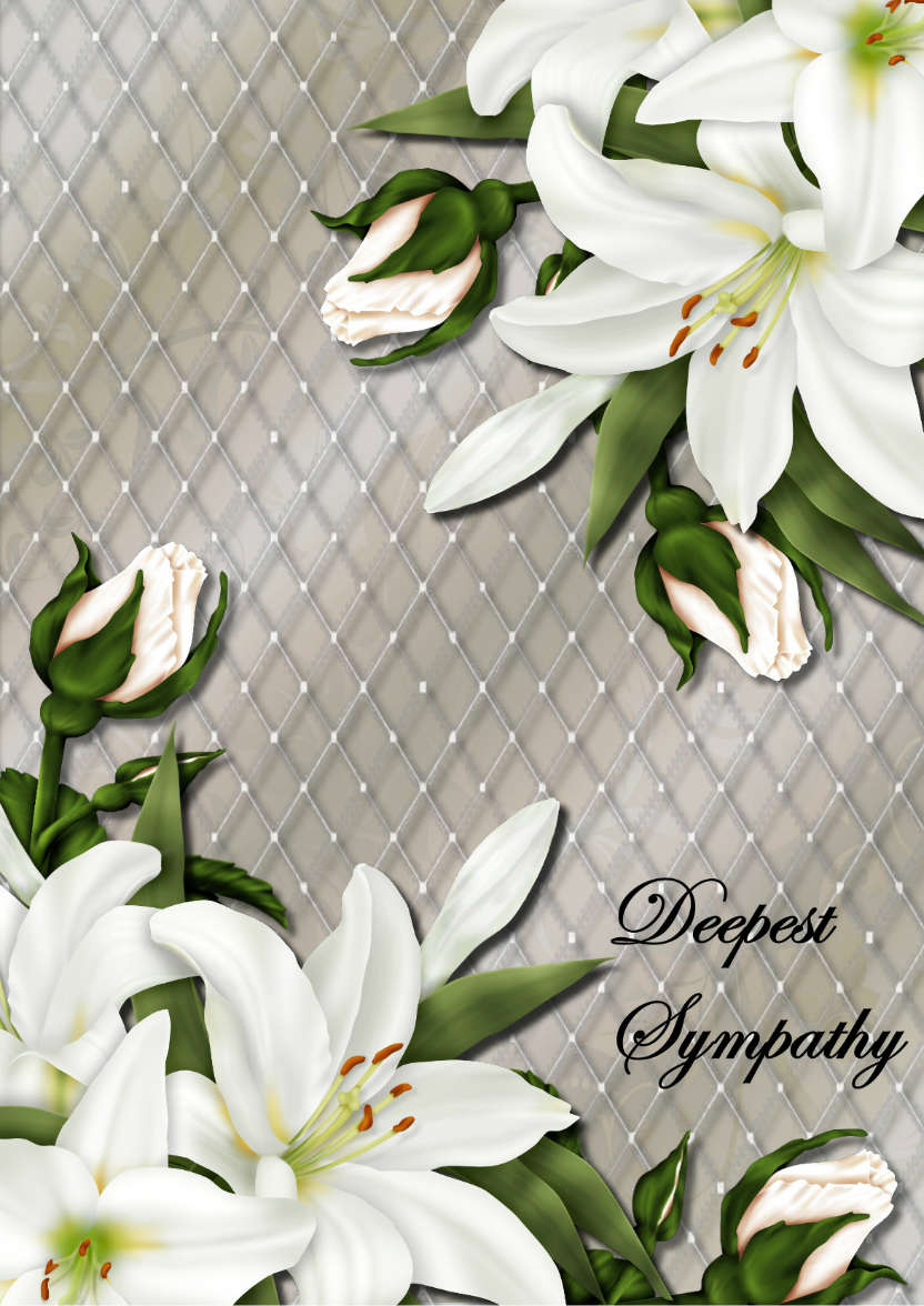 Sympathy Lilies and Rosebuds - card made with Crafty Bob's Card Creator