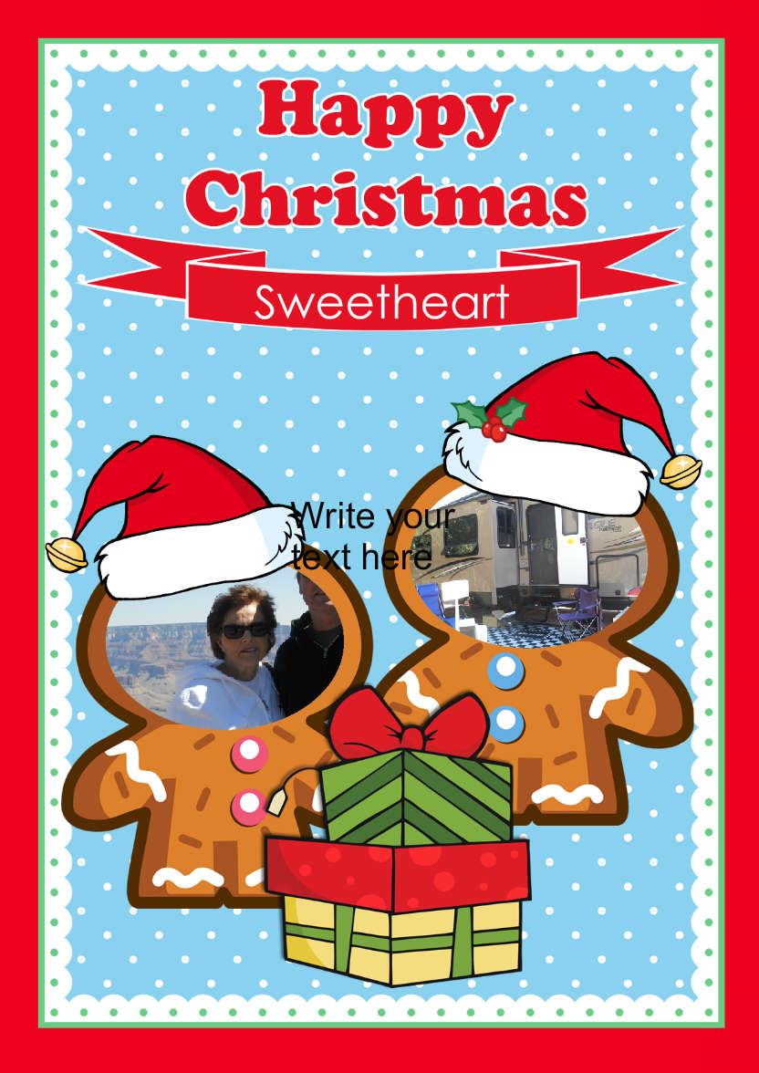 Gingerbread Christmas Photo Card - card made with Crafty Bob's Card Creator