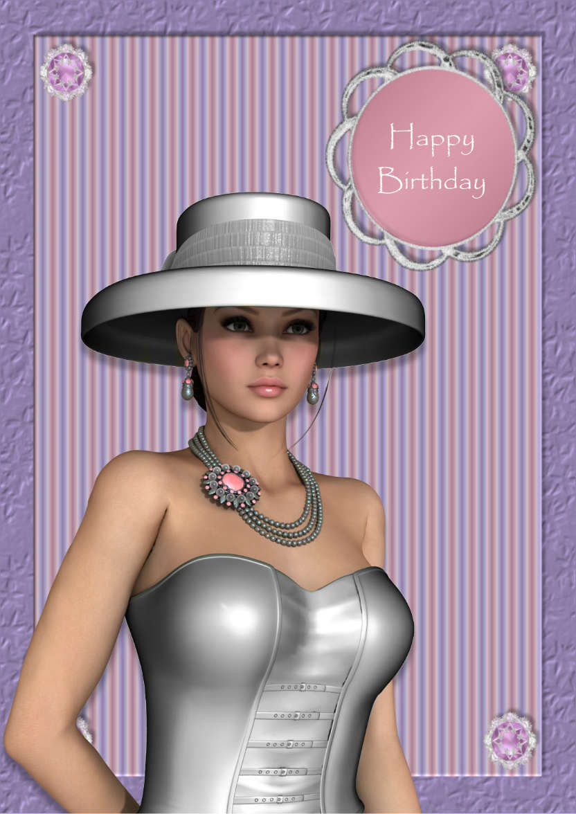 Elegant Lady Card - card made with Crafty Bob's Card Creator