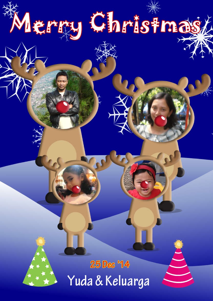 Reindeer Family Photo Card - card made with Crafty Bob's Card Creator