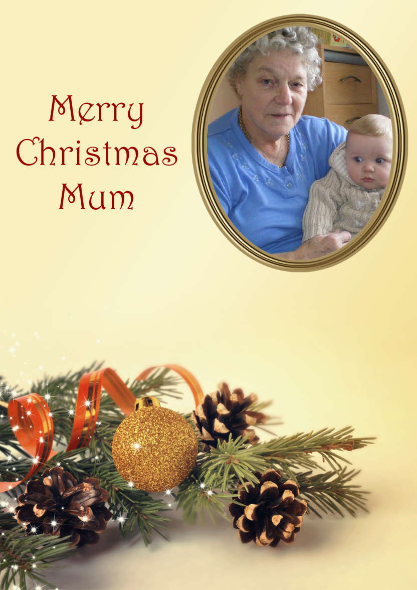 Christmas Pine Cones Aperture Card - card made with Crafty Bob's Card Creator