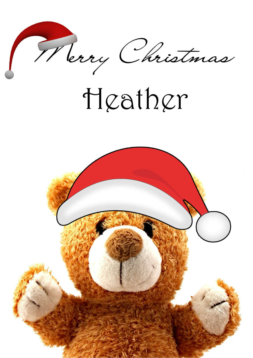 Christmas Bear Hug - card made with Crafty Bob's Card Creator