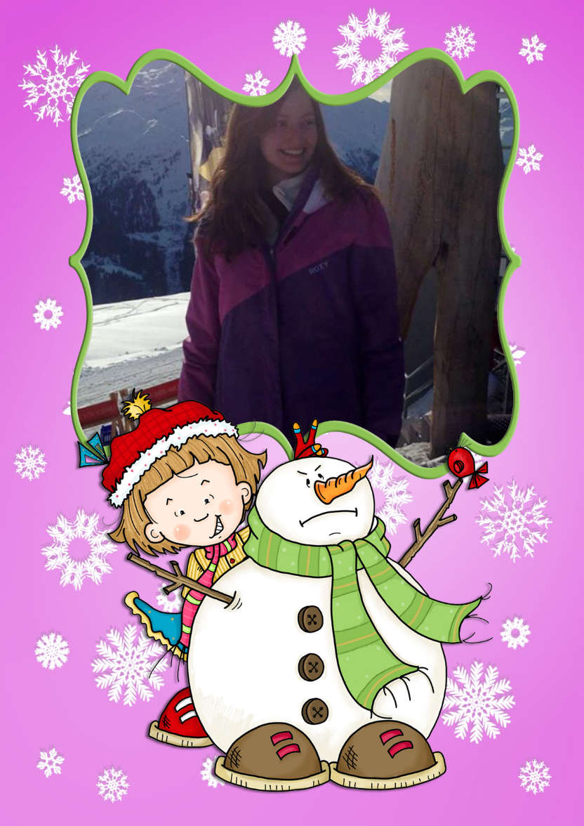 Naughty Sally and Her Snowman - card made with Crafty Bob's Card Creator