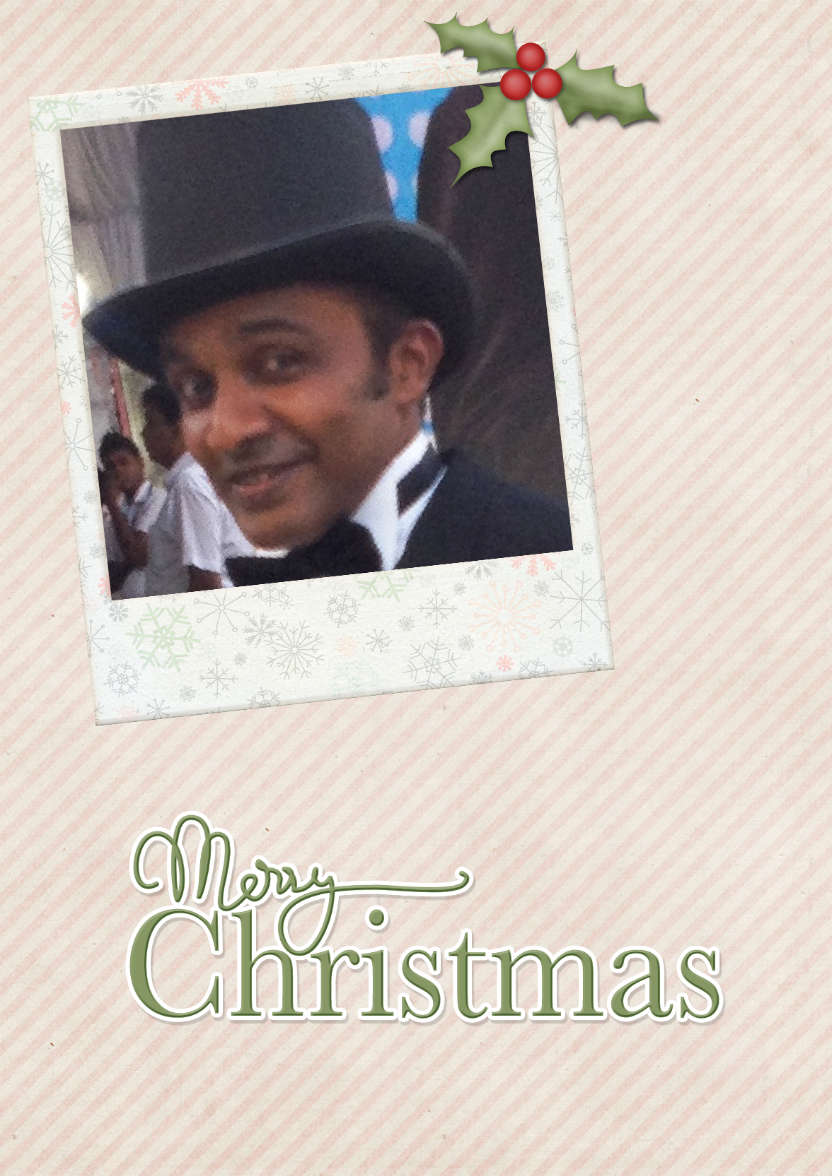 Pastel Christmas Photo Card - card made with Crafty Bob's Card Creator