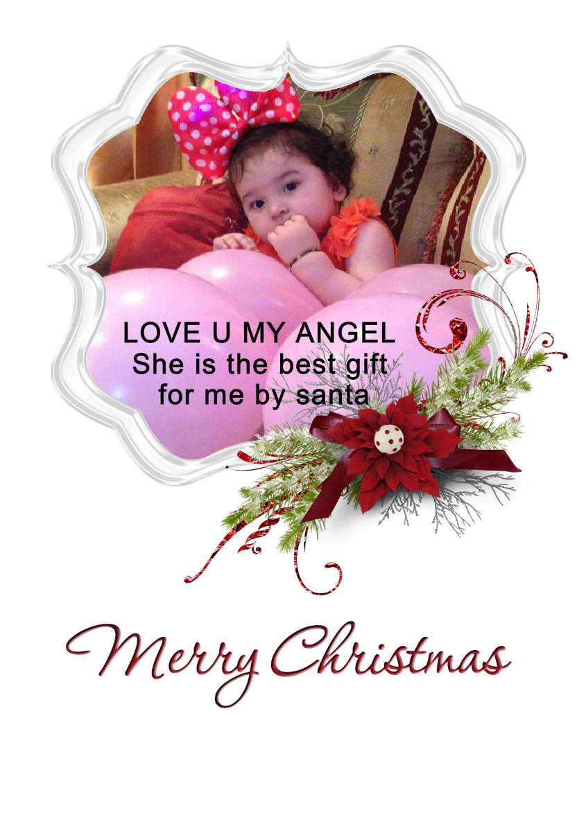 Frosted Poinsettia Frame - card made with Crafty Bob's Card Creator