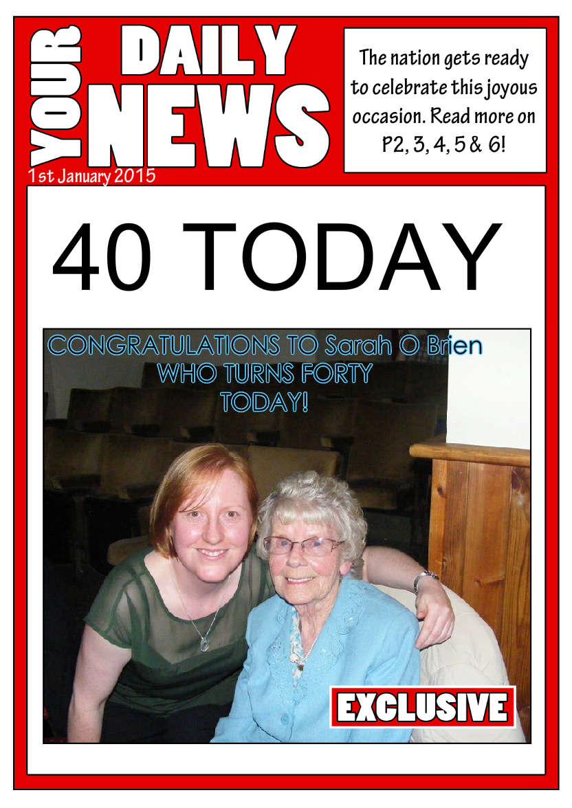Your Daily News Spoof Newspaper Card Front - card made with Crafty Bob's Card Creator