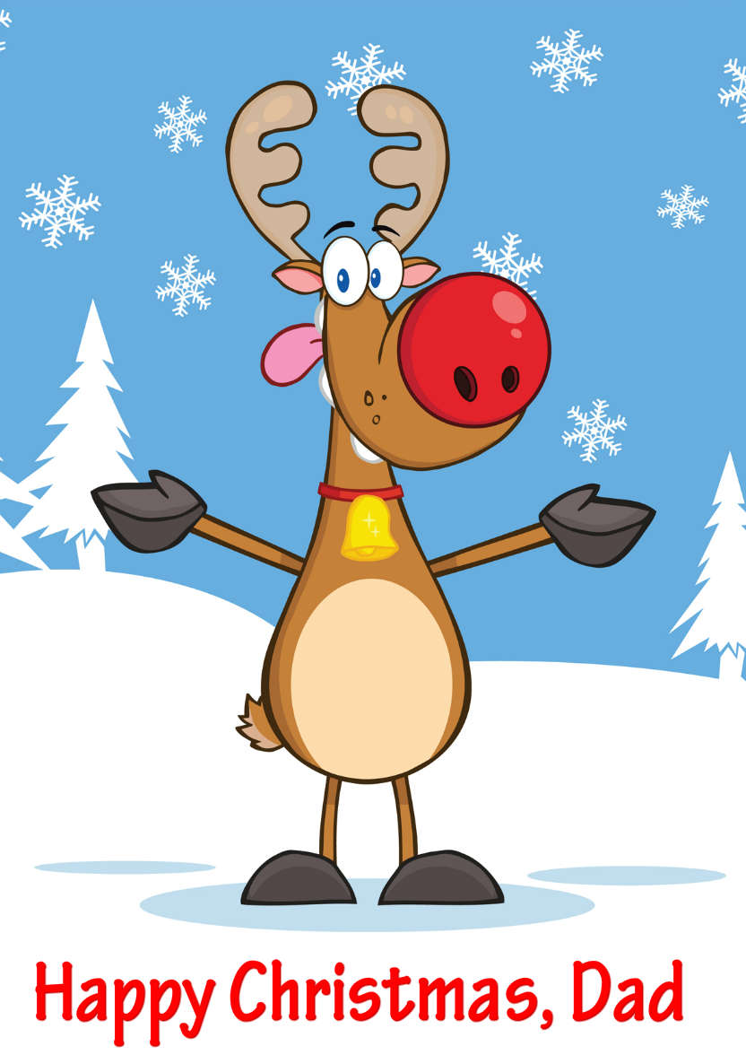 Cartoon Rudolph - card made with Crafty Bob's Card Creator