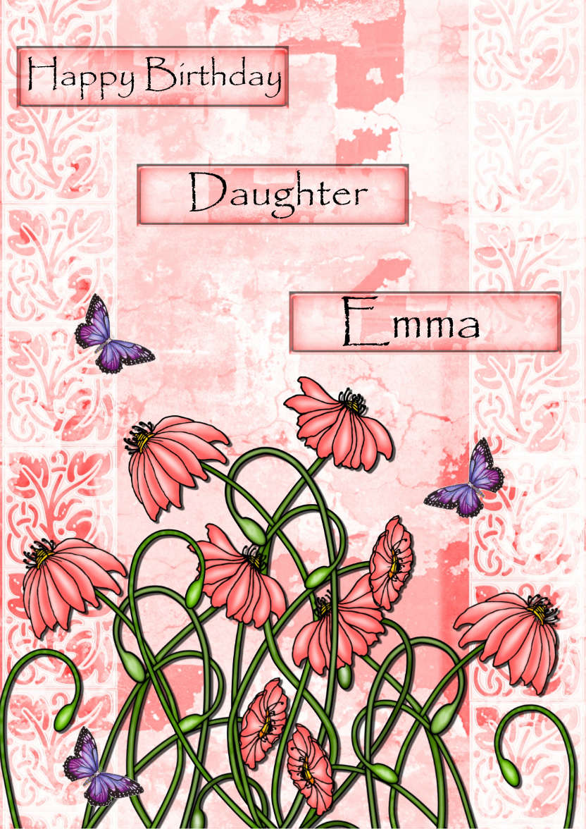 Pink Floral - card made with Crafty Bob's Card Creator