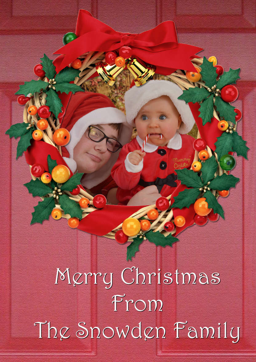 Christmas Door Photo Card - card made with Crafty Bob's Card Creator