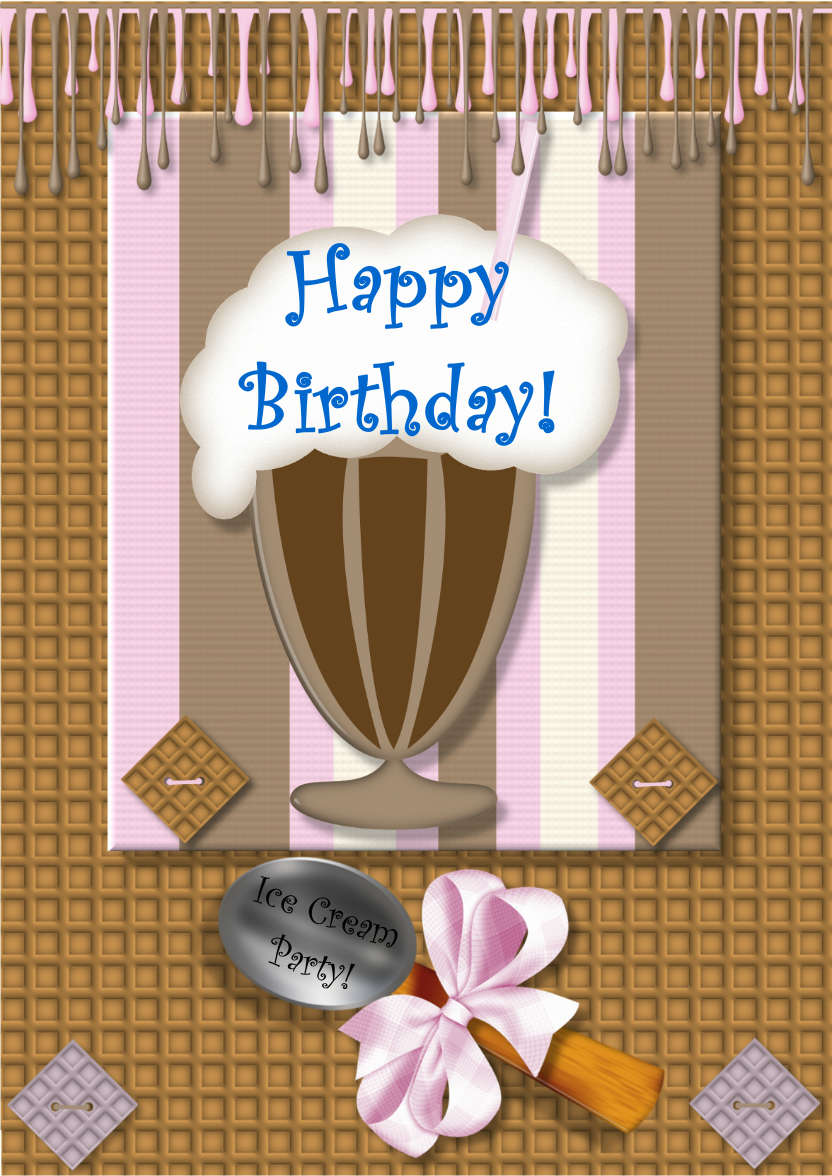 Ice Cream Birthday - card made with Crafty Bob's Card Creator