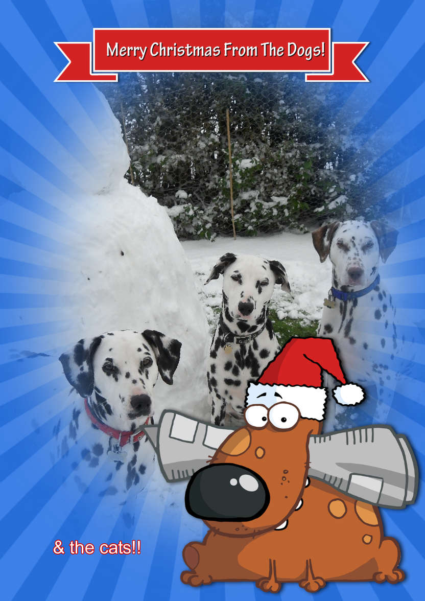 Merry Christmas from the Dog - card made with Crafty Bob's Card Creator