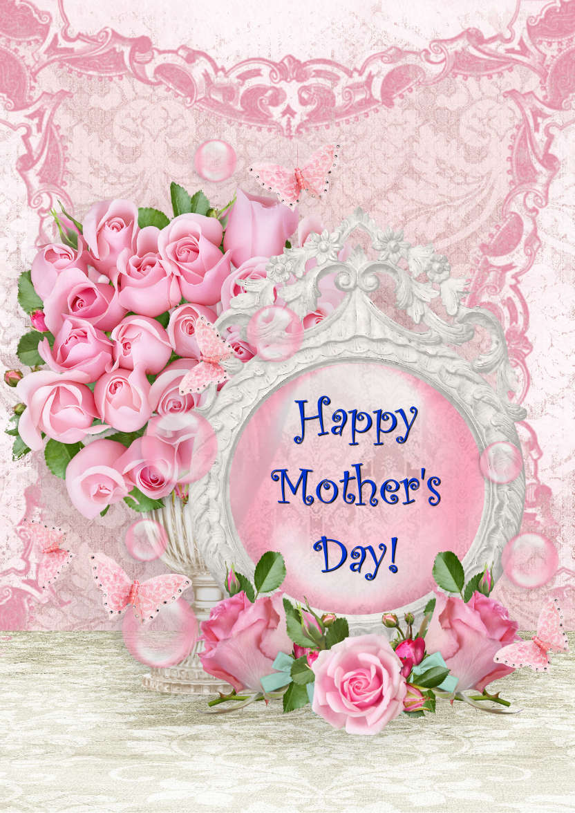 Lace and Roses Card Front - card made with Crafty Bob's Card Creator