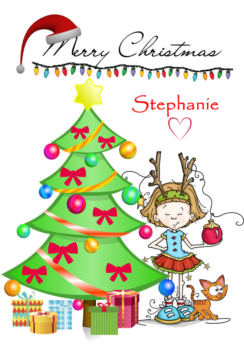 Decorating the Christmas Tree - card made with Crafty Bob's Card Creator