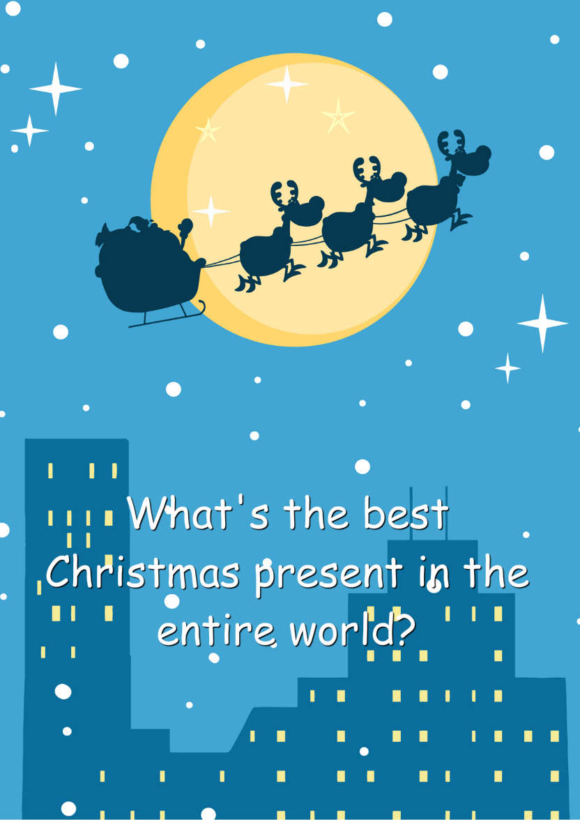 Cartoon Christmas Night Scene - card made with Crafty Bob's Card Creator