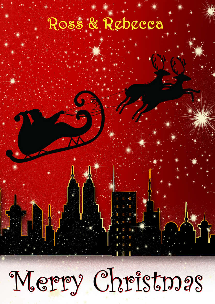 Christmas Silhouette City Scene - card made with Crafty Bob's Card Creator