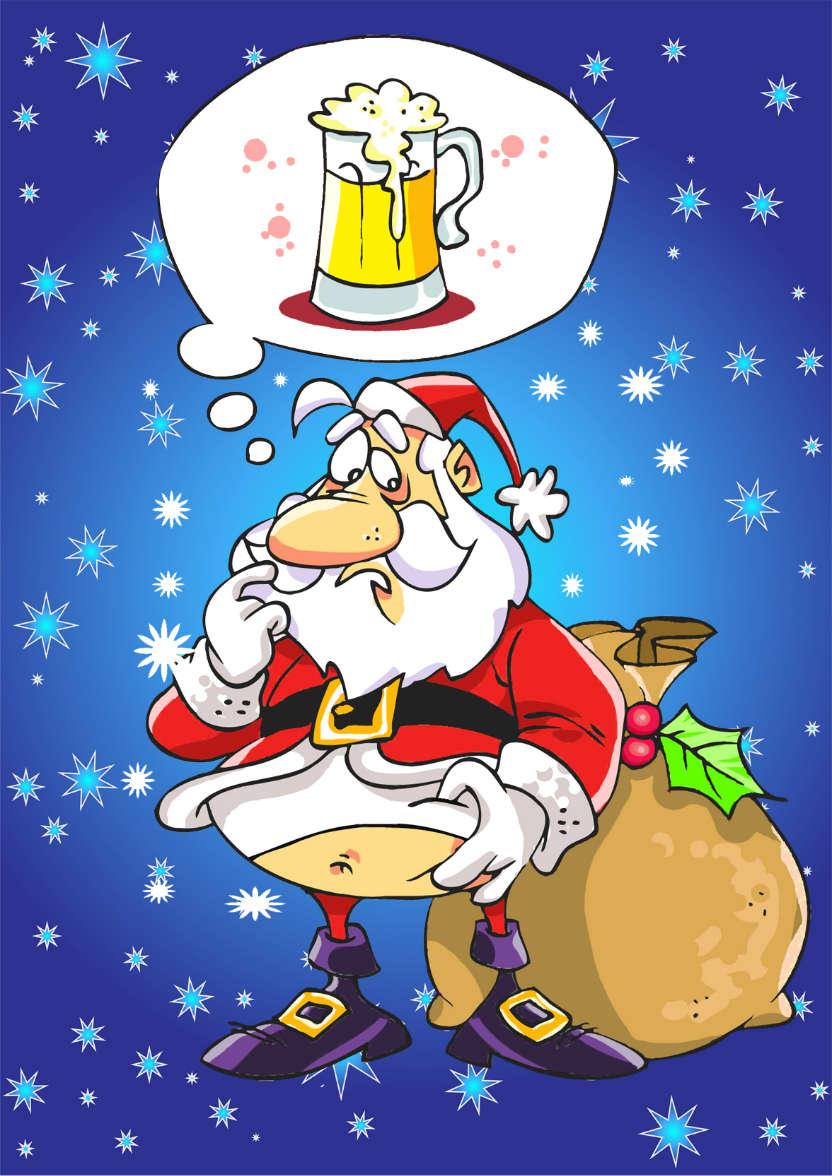 Humorous Over Indulged Santa - card made with Crafty Bob's Card Creator