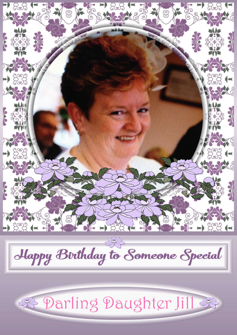 Oriental Flowers Special Birthday - card made with Crafty Bob's Card Creator