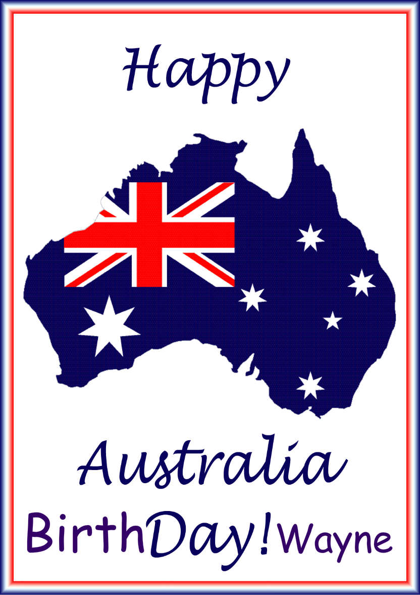 Australian Flag Australia Day Card - card made with Crafty Bob's Card Creator