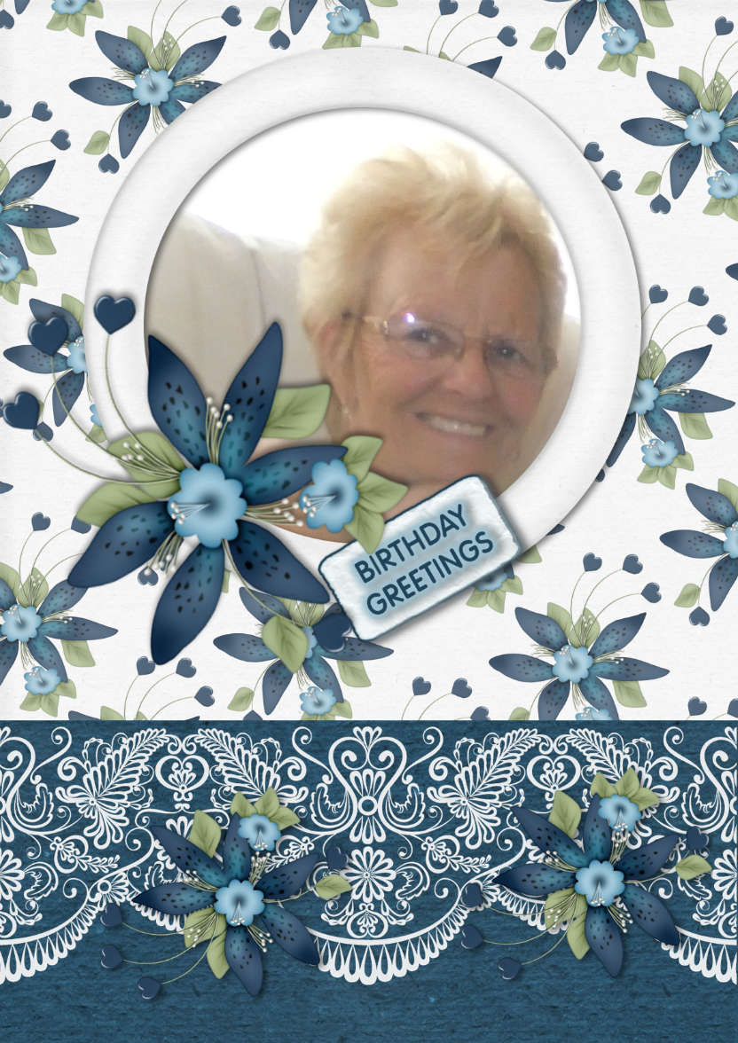 Blue Magic Floral - card made with Crafty Bob's Card Creator