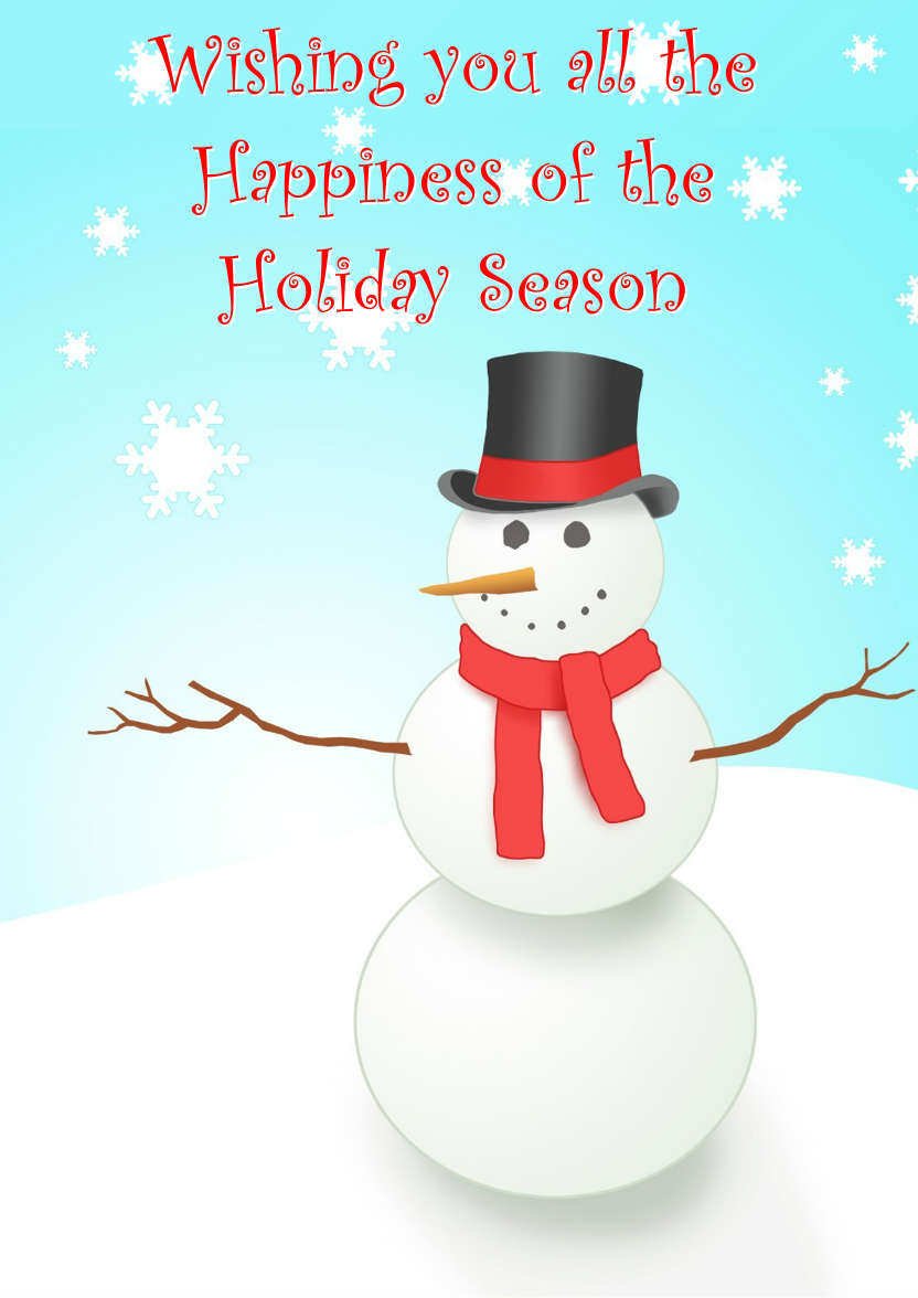 Christmas Snowman - card made with Crafty Bob's Card Creator