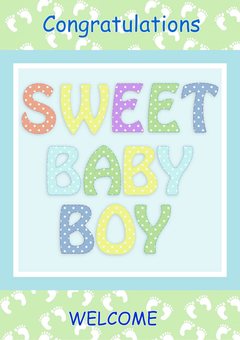 Sweet Baby Boy - card made with Crafty Bob's Card Creator