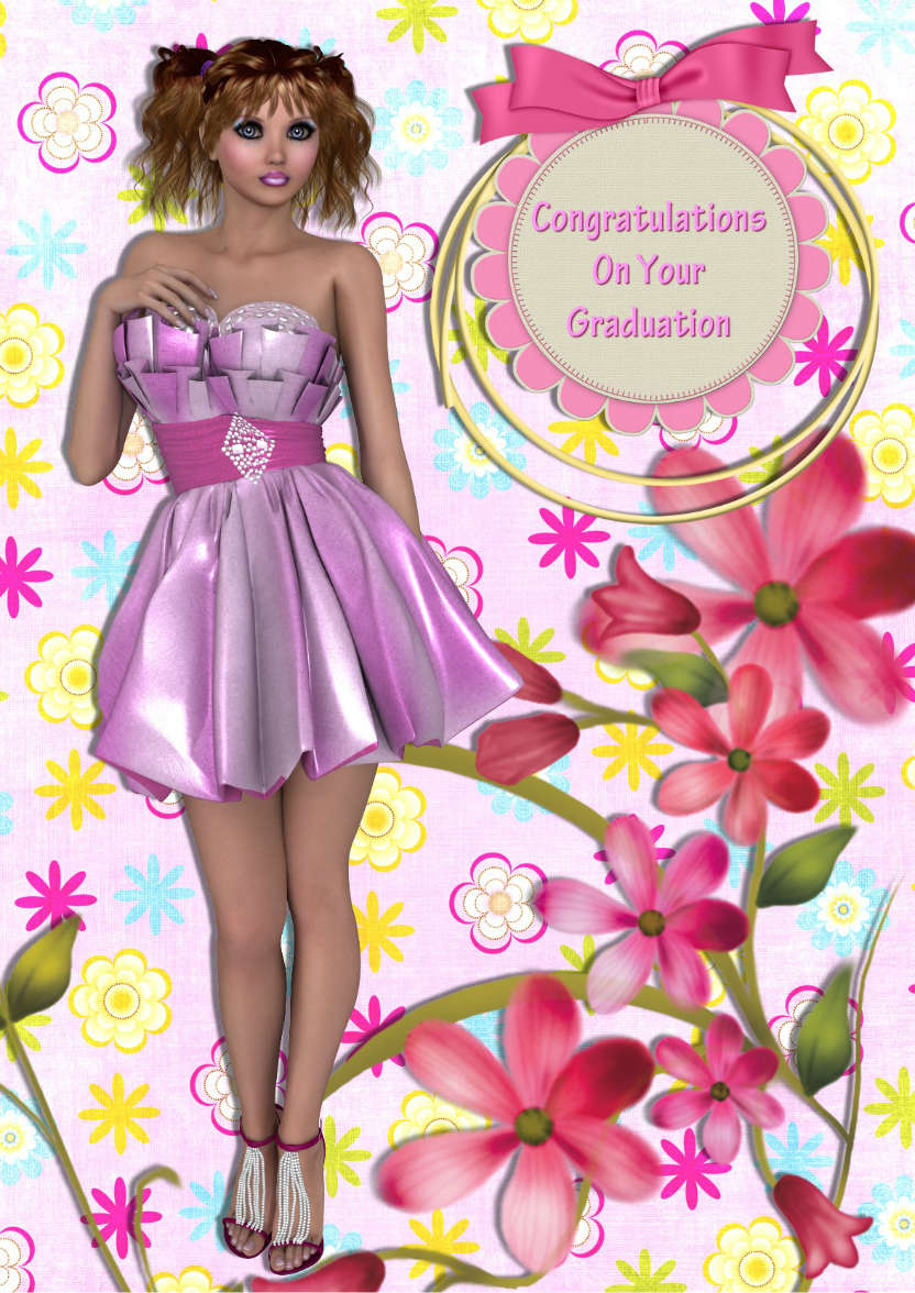 Prom Girl - card made with Crafty Bob's Card Creator